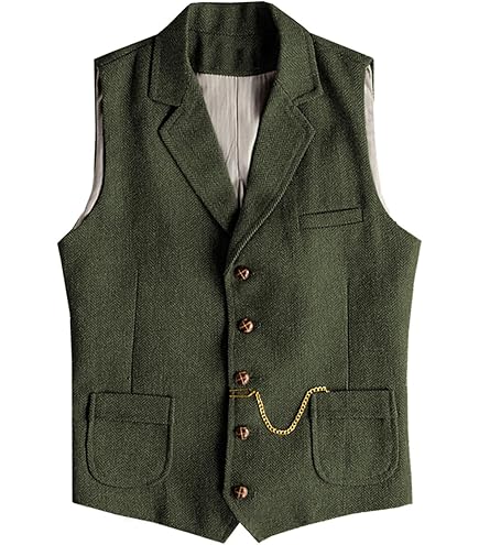 Stillluxury Herren Cord Weste - Retro Streifen Slim Fit Ohne Ärmel