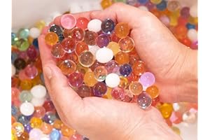 Risai Bolas de Gel, 5000 Perlas Bolitas de Agua No Tóxicas Crecen en Agua, Water Beads para Jarrones Decoración, Hidrogel para Plantas Flores, Multicolour 100g