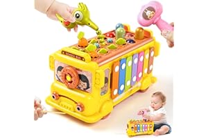 MARSTONE Montessori Spielzeug ab 2 Jahr, 8-in-1 Montessori Spielzeug ab 2 3 Jahr Multifunktionales Lernspielzeug Kinder, Xylophon, Klopfspiel, Magnetspiel, Geschenk Spielzeug ab 2 3 Jahre Junge Mädchen