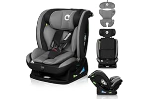 LIONELO AART I-SIZE Seggiolino Auto per Bambini 40-150 cm, Montaggio con Cinture di Sicurezza, Poggiatesta e Schienale Regolabili, Inserto Riduttore e Linguinale, Norma R129 i-Size