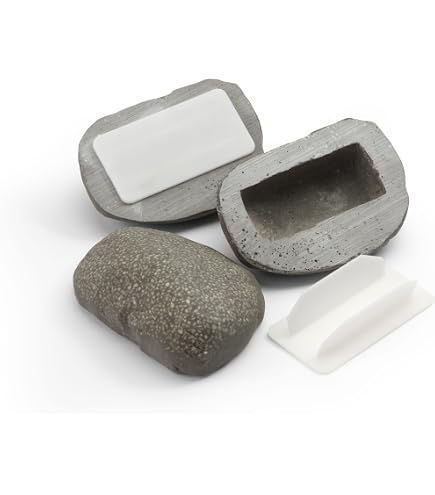 Boîte à Clés Camouflée En Pierre SLEEKEE - Cachette Sûre, Résine, Dimensions 8x6x3 Cm