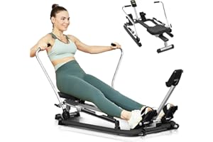 ‎ANCHEER ANCHEER Haushalts-Rudermaschine, hydraulisches Paddel, Einstellbarer Widerstand, LCD-Display, weiches Ruder- und Vollbewegungsrad