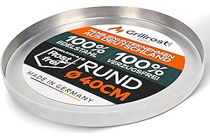 Grillrost.com Das Original Plaque de Cuisson en Acier Inoxydable - Plancha Ronde 40cm - Acier Inoxydable Massif pour Les barbecues à Charbon et à gaz