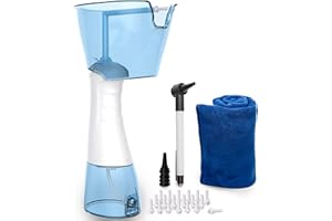 Electric Ear Wax Removal Kit by Tilcare - Rechargeable Ear Cleaning Machine for Ear Irrigation - Complete Ear Flush Kit for Adults & Kids - Ear Lavage System with Otoscope, Microfibre Towel & 30 Tips