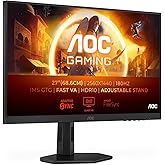 AOC Gaming Q27G4XD Monitor QHD da 27 pollici, 180 Hz, 1 ms GTG, IPS veloce, FreeSync Prem, G-Sync comp, HDR400, altezza regol