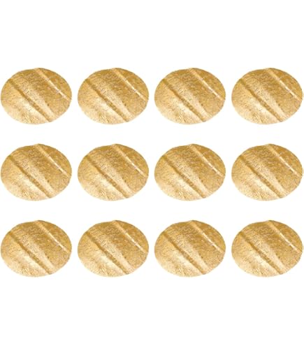 Placemat anti-vlek vinyl rond goud met lijnen | Franse Tafelkleden