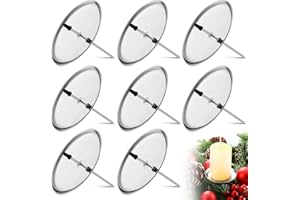 NUENEN 8 Pezzi 6 cm/2,4 Pollici Porta Candele per Corona dell'Avvento Portacandele in Metallo Supporto Piatto per Candele Candelabro da Tavolo Decorazioni per Natale Centrotavola Casa (Argento)