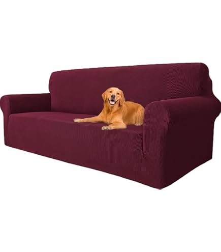 Granbest High Stretch bankovertrek, moderne bankovertrek, jacquard, elastische bankhoes voor woonkamer, beschermer tegen honden en huisdieren, 2-zits, donkergroen