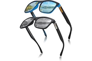 Two Horizons Sonnenbrille Herren Polarisiert | 2er Set Polarisierte Sonnenbrille | 100% UV-Schutz | Retro-Design | Ideal für Outdoor-Aktivitäten | Mit Etui und Mikrofaser-Beutel | Sonnenbrille Damen