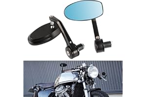 LOKLISUM Specchietti Moto Lenti Antiriflesso Blu 7/8" 22mm Specchietti Retrovisori Laterali Universali per Scooter Cruiser Chopper Street Bike Dirt Bike Z1000 Z750 MT03 MT09 CB1000R CBF125