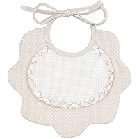 FILET - Bavoir En Tissu Doux Motif Losanges Bleu Clair Avec Poche
