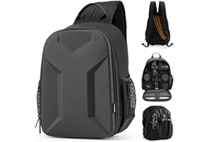 Cwatcun Bolsa de la cámara,Mochila de la cámara Resistente al agua Foto Mochila Bolsa de la cámara profesional para Mirrorless DSLR/SLR, Compatible para Sony Canon Nikon Cámara, Negro,1.0