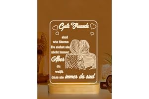 ‎AMMONITE Ammonite zu Bestie Nachtlicht Warmes weißes Licht Holzsockel Lampen für Schwester, Schlafzimmer Dekoration als Weihnachten Urlaub Geburtstag Hochzeit Jahrestag Geburtstag Geschenke für Freunde Mädchen