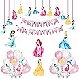 WoW Party Studio Cartoon Happy Birthday Theme Party Decorations Items Combo Kit Set - 45Pcs Material Cardstock 300GSM Paper with Banner, Cutouts, Balloons for Girls Boys Kids - Pink