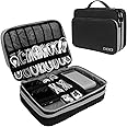 Travel Cable Organizer Bag, 3 Layer X-Large Capacity Electronics Accessories Cord Storage Case Bag for Cables, SD Card,Chargers, Power Bank, Cellphone,Tablet(10.2")-Black
