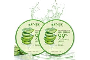 ASYBO 300 x 2 ml de gel d'aloe vera – Crème hydratante à 99 % d'aloe vera pure pour le visage et le corps, crème naturelle à l'aloe vera pour peau sèche, coups de soleil, acné