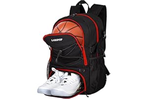 LARIPOP | Youth Basketball Backpack Large Sports Bag with Separate Ball holder & Shoes compartment, Boys Girls Soccer Bag,Best for Basketball, Soccer, Volleyball, Swim, Gym, Travel