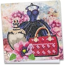 Ideeën met een Hart, Diamond Painting-wenskaart, strass-editie, DIN B6, 370 g/m², incl. steentjes, envelop en gereedschap (anemonen in vaas