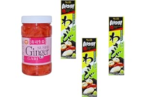 GENERIC Japanese S & B Wasabi Paste, 3 X 43g & Japanese Pickled Ginger Wagaya Sushi Ginger Pink Gari 340g - Asian Food Taste Of Asia