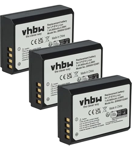 PowerTrust 2Pcs LP-E10 LPE10 Akku für Canon LP E10 Akku/EOS 1100D