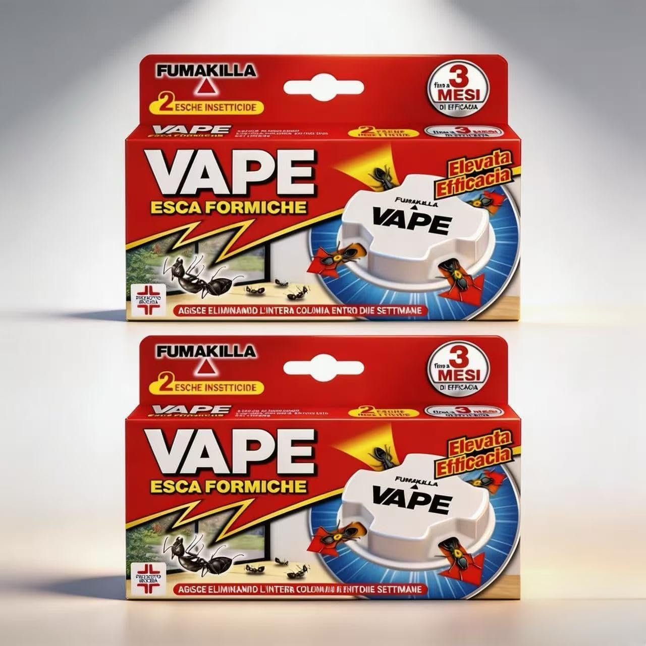 Insetticida Vape Antiformiche - 2 Confezioni da 2 Esche Per Uso In Spazi Interni e Esterni(totale 4Esche）
