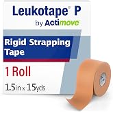 Leukotape P Rigid Medical Tape for Sprain and Injury Prevention, 1.5 Inch x 45 Feet, Beige, 1 Roll