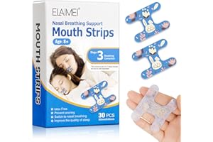 Homcoice Mouth Tape Antirronquidos para dormir 30 pcs [Etapa 3: Fase Consolidación] Myotape Boca tela no tejida Parches Correctivo Boca Abierta para niños de 8+ años, adultos