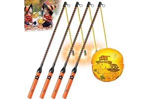 BUNAA Laternenstab Elektrisch mit LED,Laternenstab Kinder Led 4er Set Kinderlampenstäbe 50CM Laternenstab Laternenlicht für Laterne Kinder, Kinderpartys, St Martin, Halloween, Orange