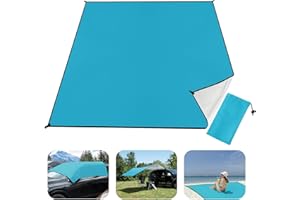 Brovamo Alfombra de playa, 210 x 200 cm, impermeable, resistente a la arena, color azul