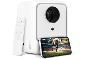 【Auto Keystone】Proiettore 4K Supporta, 2024 Heyup 10000L Videoproiettore 1080P Nativo 5G WiFi and Bluetooth, Mini Proiettore Portatile Home Cinema per Phone/iOS/Android/TV Stick/HDMI/USB, Bianca