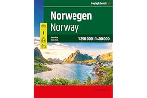 Norwegen, Autoatlas 1:250.000 - 1:400.000, freytag & berndt: Superatlas mit Spiralbindung, Camping- und Stellplätze, Freizeitinfos (freytag & berndt Autoatlas)