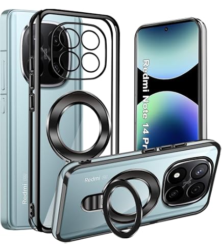 Custodia Per Xiaomi Redmi Note 11 Pro Plus 5G | Cover Con Fotocamera Scorrevole, Anello Rotante E Supporto Magnetico (Rosso)