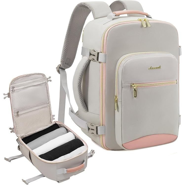 LOVEVOOK Reisrugzak voor dames, handbagage, tas voor vliegtuig