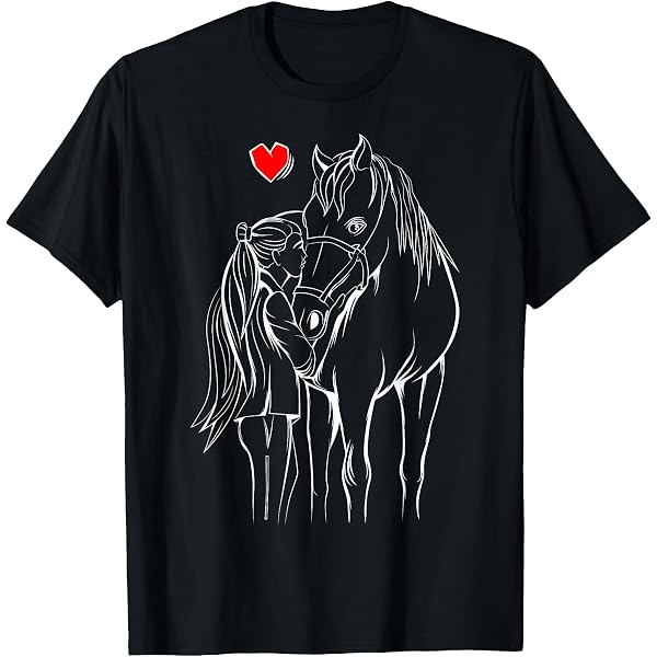 Cavalli Equitazione Cavallo Donne Ragazza Maglia a Manica Cavalli Equitazione Cavallo Donne Ragazza Maglia a Manica