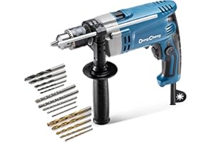 DONG CHENG DongCheng 710W Hammer Drill 13MM Keyed Chuck Impact Drill with 15PCS Drilling Bits for Concrete，Metal & Wood DZJ05-13
