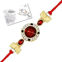 Live Evil Gorgeous Gold plated Jaipuri Beads Work Rakhi for Brother Sister with Raksha Bandhan Greeting Card having…