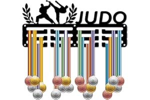 CREATCABIN Porta Medaglie Judo Appendiabiti per Medaglie Espositore Da Appendere Alla Parete per Premi Decorazione Della Stanza 3 linea Design Tenere 60+ medaglie Sport per Gli Amanti Del Golf 29x13cm