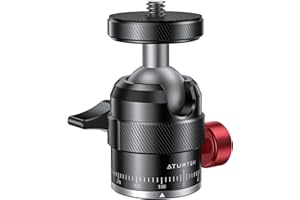 ATUMTEK Mini Testa A Sfera, Supporto Panoramico A 360° In Lega Di Alluminio Con Cuscinetto In Silicone, Capacità Di Carico Di 5 Kg, Adatto Per Fotocamere DSLR, Smartphone E Treppiedi