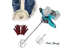 JAOGAUS Cement Mixer Compatible with 18-21V Battery, Paint Mortar Mixer, 3100W Mixer (Without Battery), Copper Brushless Motor, Lockable Switch, Ergonomic, Industrial Mixer for Paint, Gypsum, Cement, Mortar