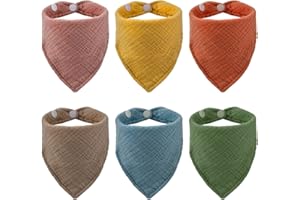 DODUOS 6 Stück Dreieckstuch Baby, Lätzchen Baby Halstuch Baby, Musselin Halstuch Baby Sabberlätzchen Baby für Junge und Mädche, Baby Dreieckstuch Spucklätzchen Baby für Säugling Kleinkinder