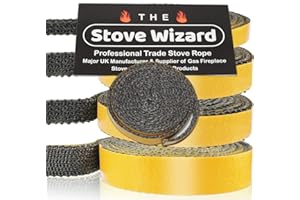 COALS 4 YOU NW LTD The Stove Wizard Fire Rope for Wood Log Burners Multi Fuel Stove, Self Adhesive Seal Liner for Stove, Chimney, Fireplaces, Oven Door, Heat Resistant Sealant Strip (3mm x 10mm x 2.5m)
