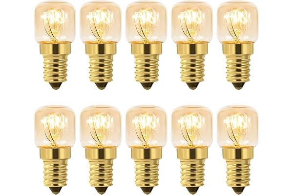 10-pack dimbara E14-ugnslampor, E14 T22 saltlampor, varmvita 2700K, 80 lumen, värmebeständiga upp till 300°C, ersättningslampor för ugnar, saltlampor, mikrovågsugnar, kylskåp, symaskiner