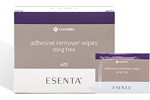 ConvaTec ESENTA Salviette adesive per rimuovere stomi e ferite, senza punture, senza alcool, confezione da 25 ct (confezione da 1)