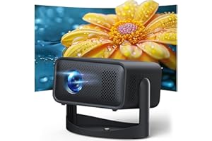 HOTPEAK Proyector Portátil 4K y 1080P HD | WiFi, Bluetooth | Enfoque y Keystone Automático | Soporte 360° | Compatible con Smartphone, HDMI, USB, TV, Laptop | Conexión Pantalla Espejo