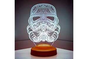 Stormtrooper Star Wars Lampe Personalisierte Geschenke mit Gravur 3D Led Lampe Wunschtext Schlummerlicht Farbwechsel Dekor Lampe