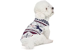 Supet Hundepullover Winter für kleine Grosse Hunde – Weicher gestrickter Hundepulli mit hohem warm, elastisch, Hundemantel für Dackel, Französische Bulldogge, XS-XXL, Weihnachten & Alltag(M)