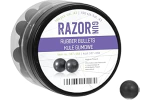 KOLBA Airsoft Paintball RazorGun Gummikugeln 43 kal.43 100 Stück für M&P9c TPM1 PPQ Umarex T4E Rubberballs Gummikugeln für Paintball und Luftgewehre