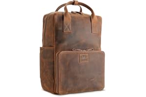 DONBOLSO Zaino Amsterdam | Zaino in Pelle per Uomo e Donna con Scomparto per Laptop | Zaino in Pelle per Viaggi, Ufficio e Università