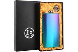 TOX TANEAXON 12 oz Termo de bolsillo con embudo y caja de acero inoxidable y a prueba de fugas, color arcoíris