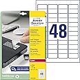 Avery Zweckform L6113-20 Anti-Tamper Security Labels 20 Sheets / 960 Labels / 45.7 x 21.2 mm White